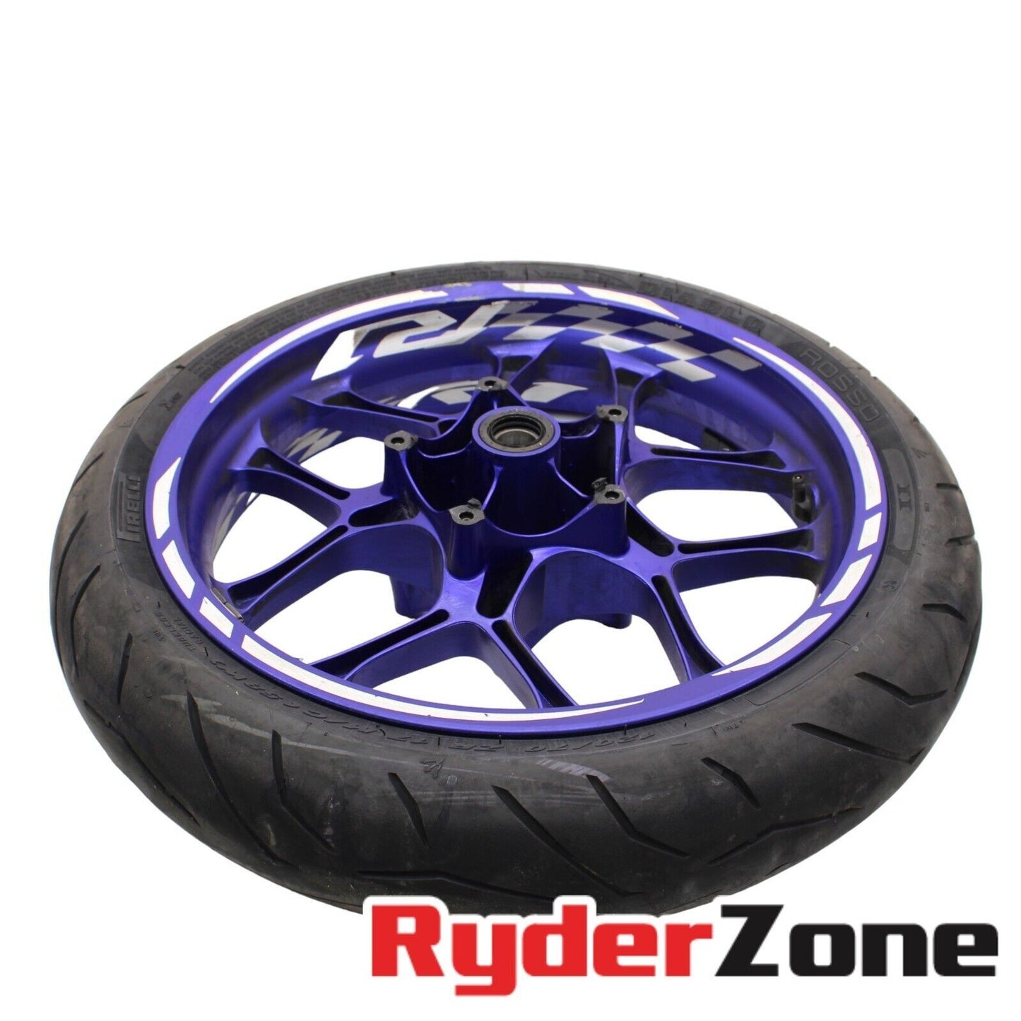 2015 - 2024 YAMAHA YZF R1 R1M FRONT WHEEL RIM STRAIGHT BLUE *SMALL SCUFF*
