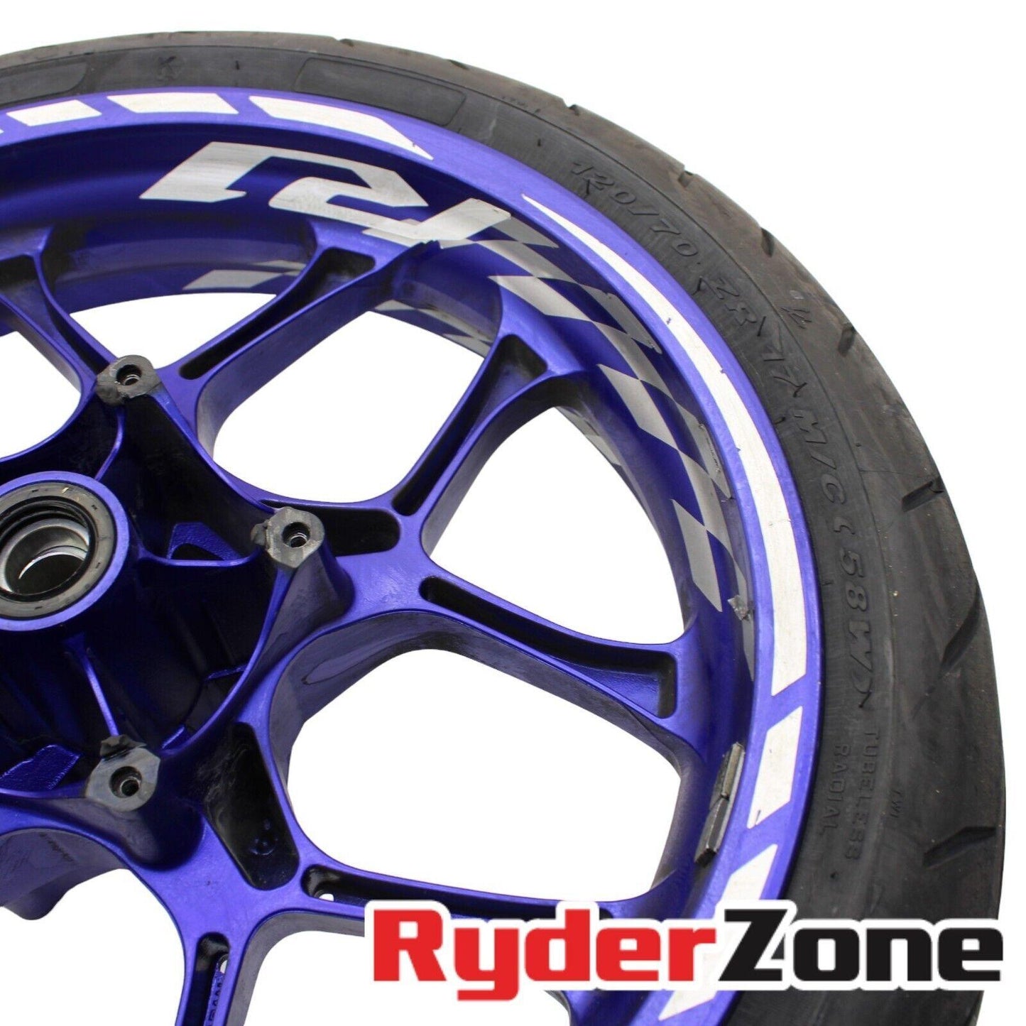 2015 - 2024 YAMAHA YZF R1 R1M FRONT WHEEL RIM STRAIGHT BLUE *SMALL SCUFF*