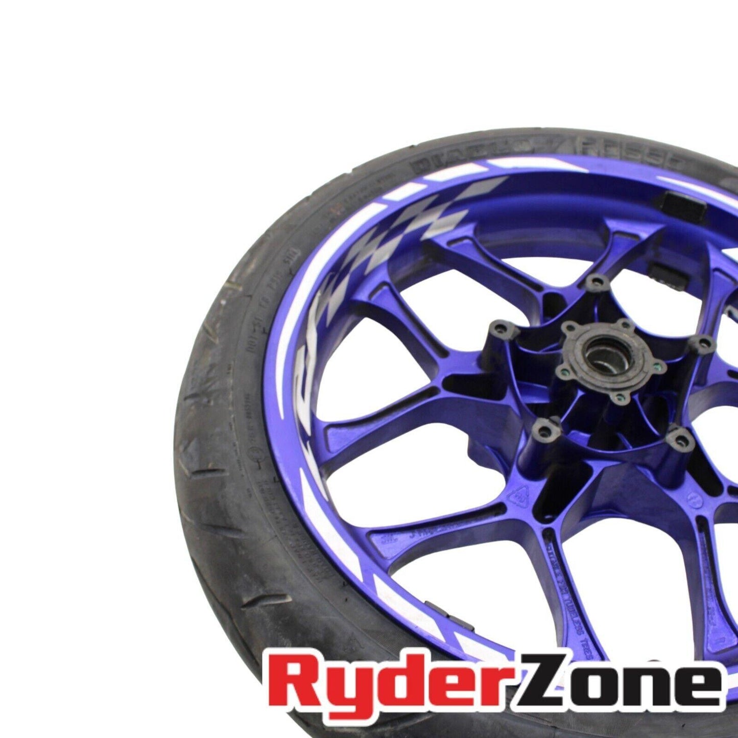 2015 - 2024 YAMAHA YZF R1 R1M FRONT WHEEL RIM STRAIGHT BLUE *SMALL SCUFF*