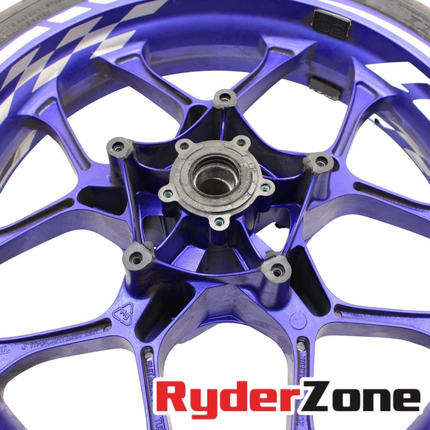 2015 - 2024 YAMAHA YZF R1 R1M FRONT WHEEL RIM STRAIGHT BLUE *SMALL SCUFF*