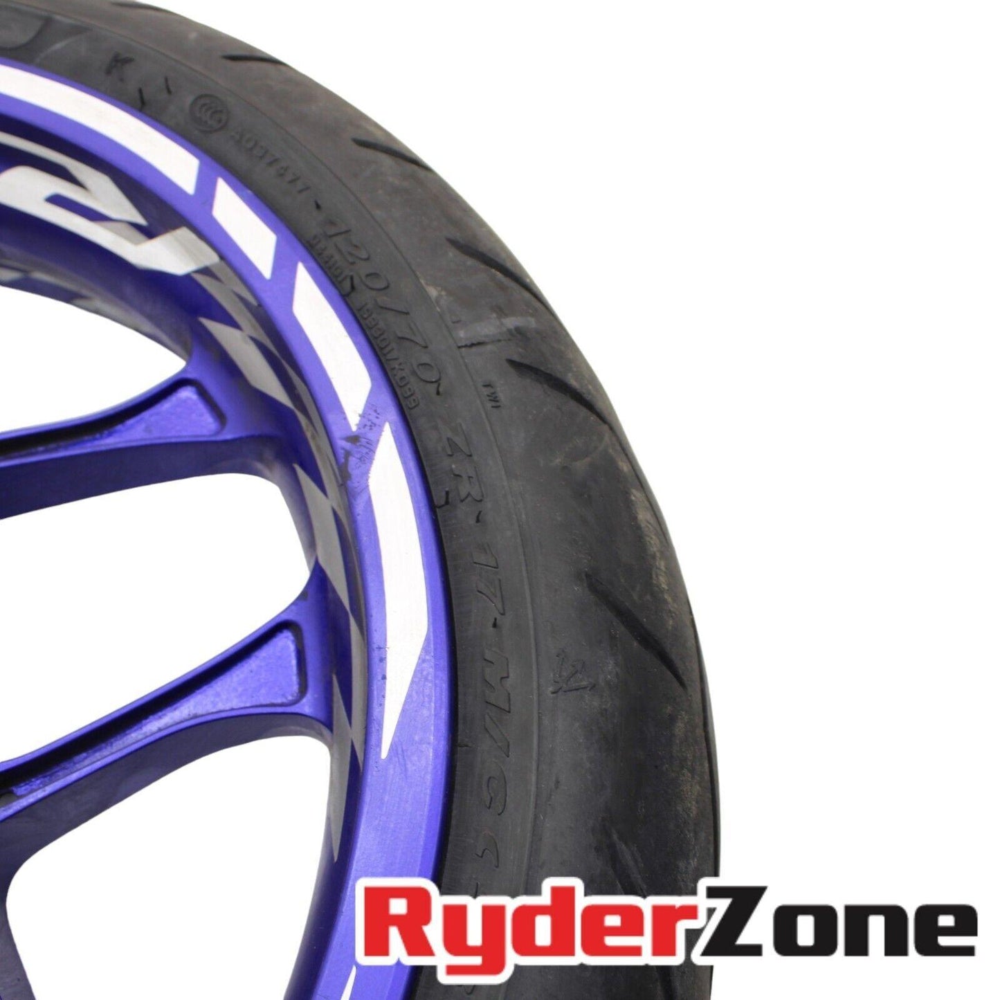 2015 - 2024 YAMAHA YZF R1 R1M FRONT WHEEL RIM STRAIGHT BLUE *SMALL SCUFF*