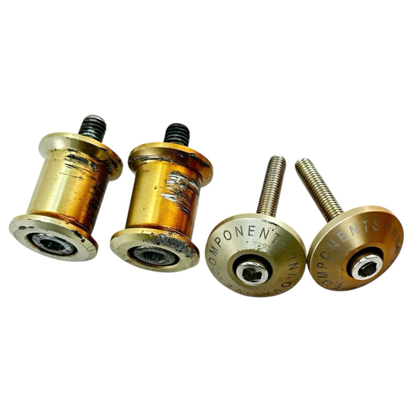 2007 2008 SUZUKI GSXR 1000 SWINGARM SPOOLS SET BOLTS SCREWS HARDWARE *SCUFFED*