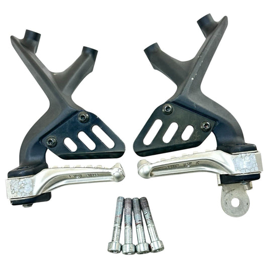 2021 - 2024 APRILIA RSV4 PASSENGER FOOT PEGS REAR BACK BRACKETS SET STOCK OEM
