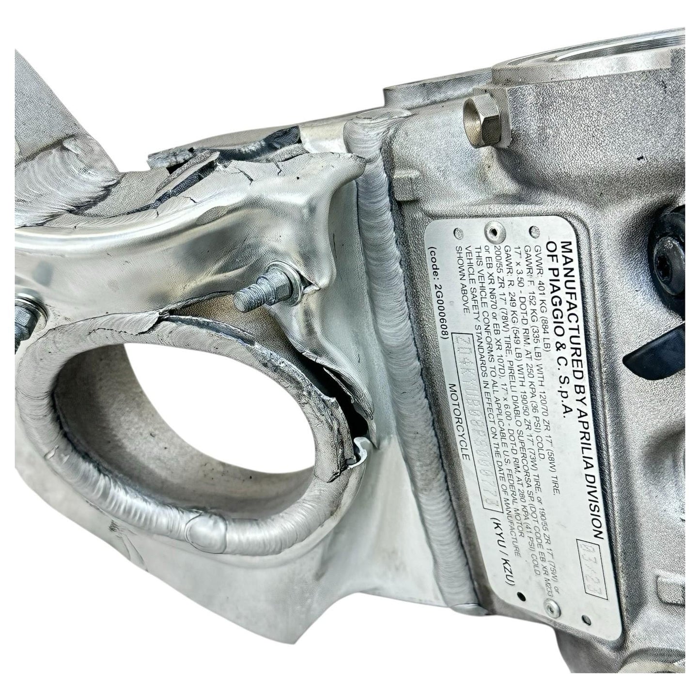 2021 - 2024 APRILIA RSV4 MAIN FRAME BODY CHASSIS STOCK OEM *CRACKED*