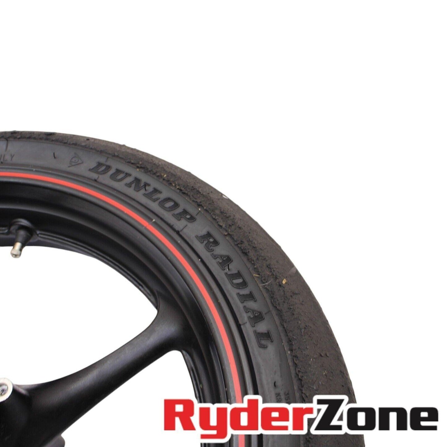 2003 - 2016 YAMAHA YZF R6 FRONT WHEEL STRAIGHT RIM BLACK TRACK TIRE DUNLOP