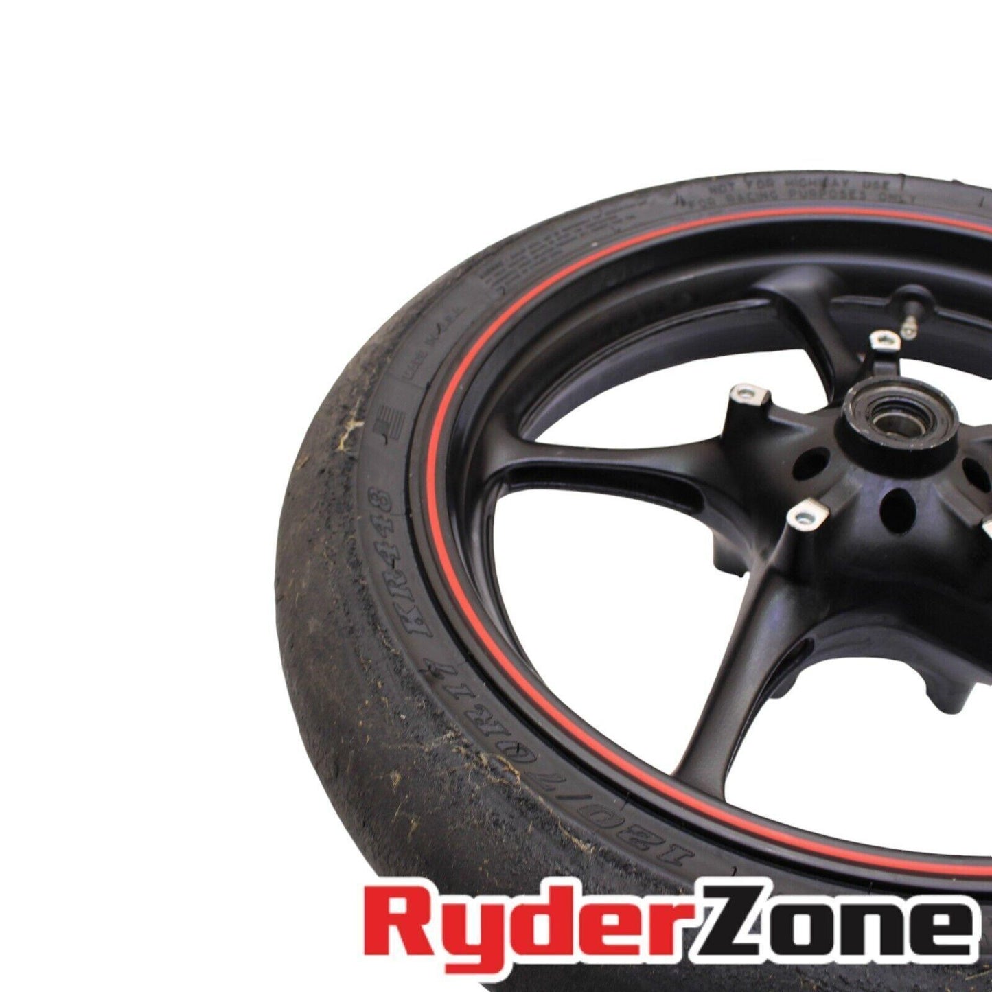 2003 - 2016 YAMAHA YZF R6 FRONT WHEEL STRAIGHT RIM BLACK TRACK TIRE DUNLOP
