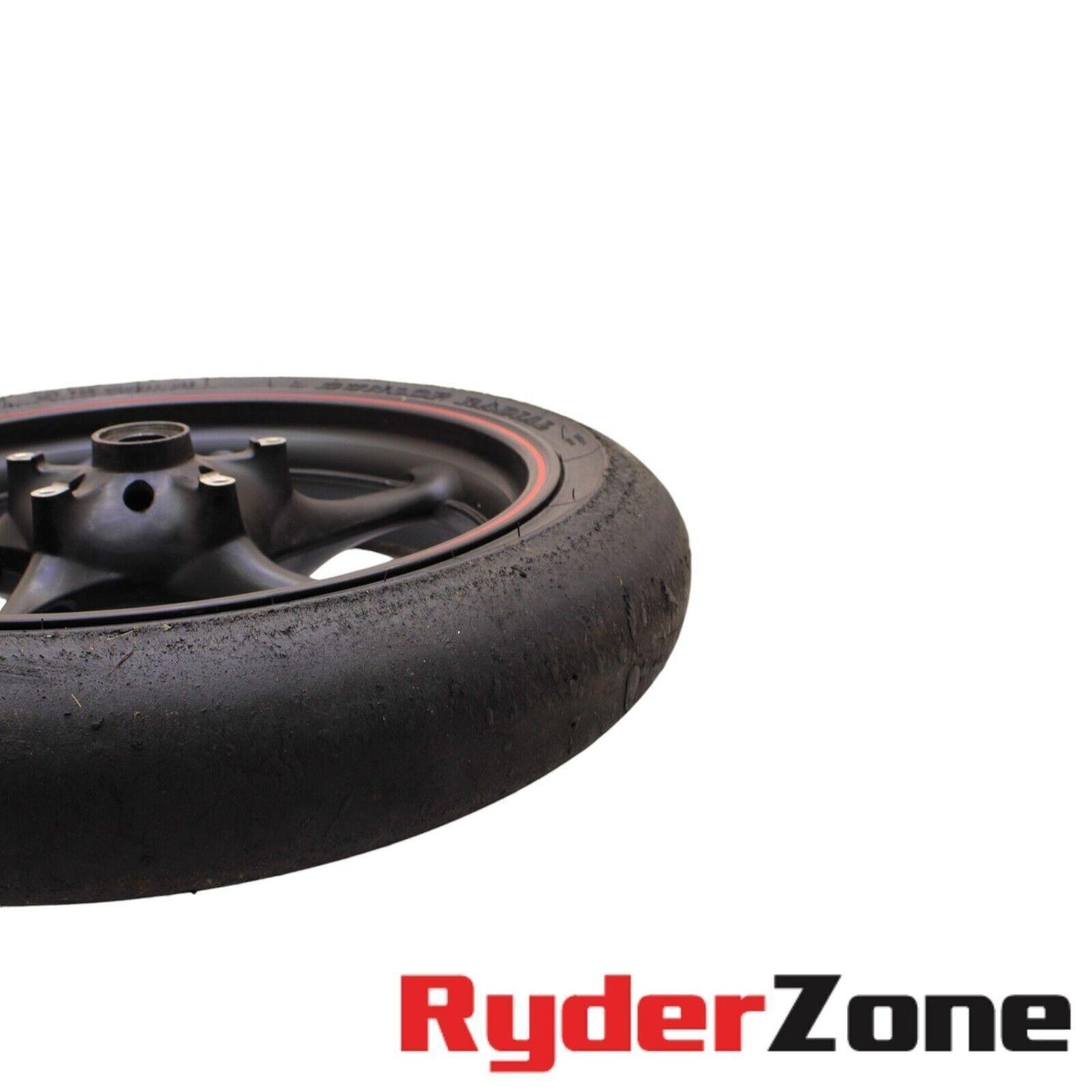 2003 - 2016 YAMAHA YZF R6 FRONT WHEEL STRAIGHT RIM BLACK TRACK TIRE DUNLOP