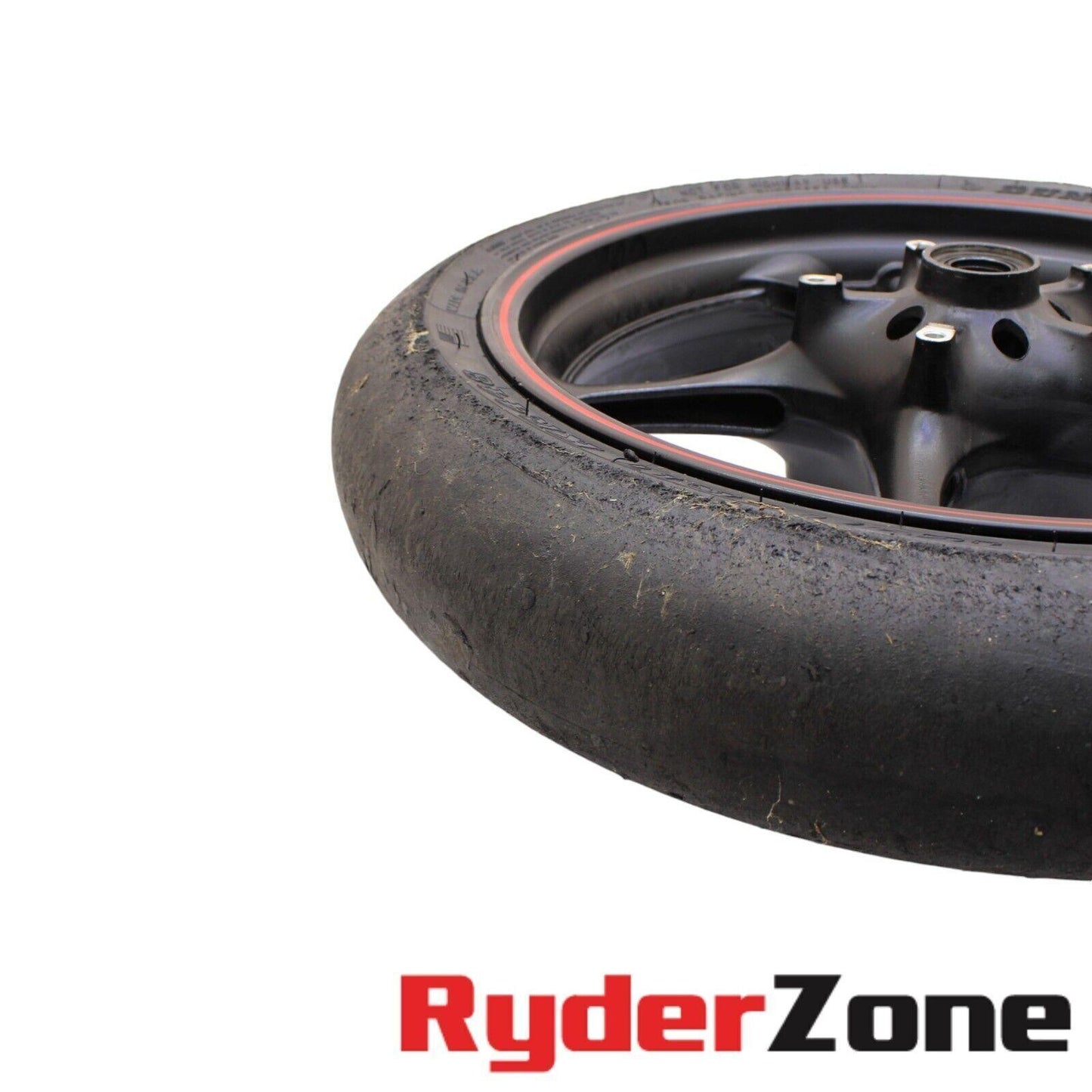 2003 - 2016 YAMAHA YZF R6 FRONT WHEEL STRAIGHT RIM BLACK TRACK TIRE DUNLOP