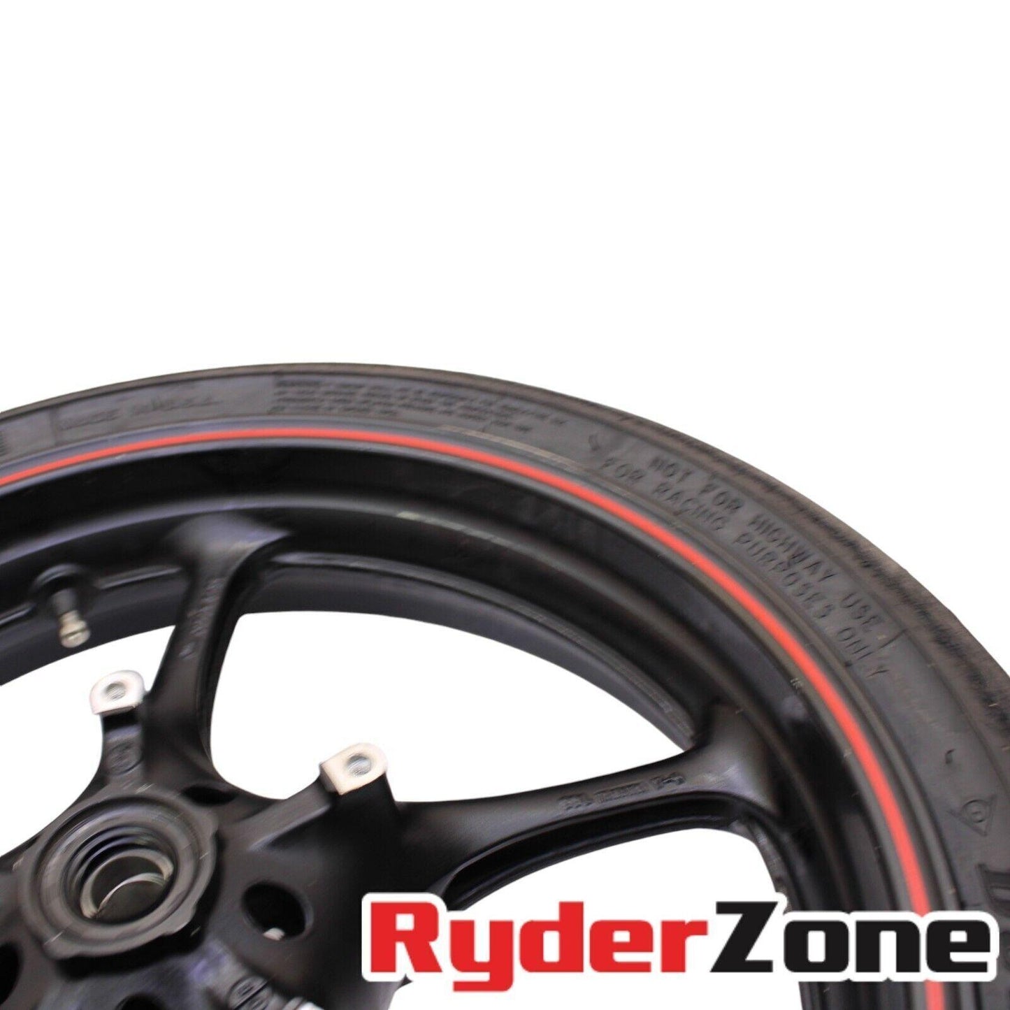 2003 - 2016 YAMAHA YZF R6 FRONT WHEEL STRAIGHT RIM BLACK TRACK TIRE DUNLOP