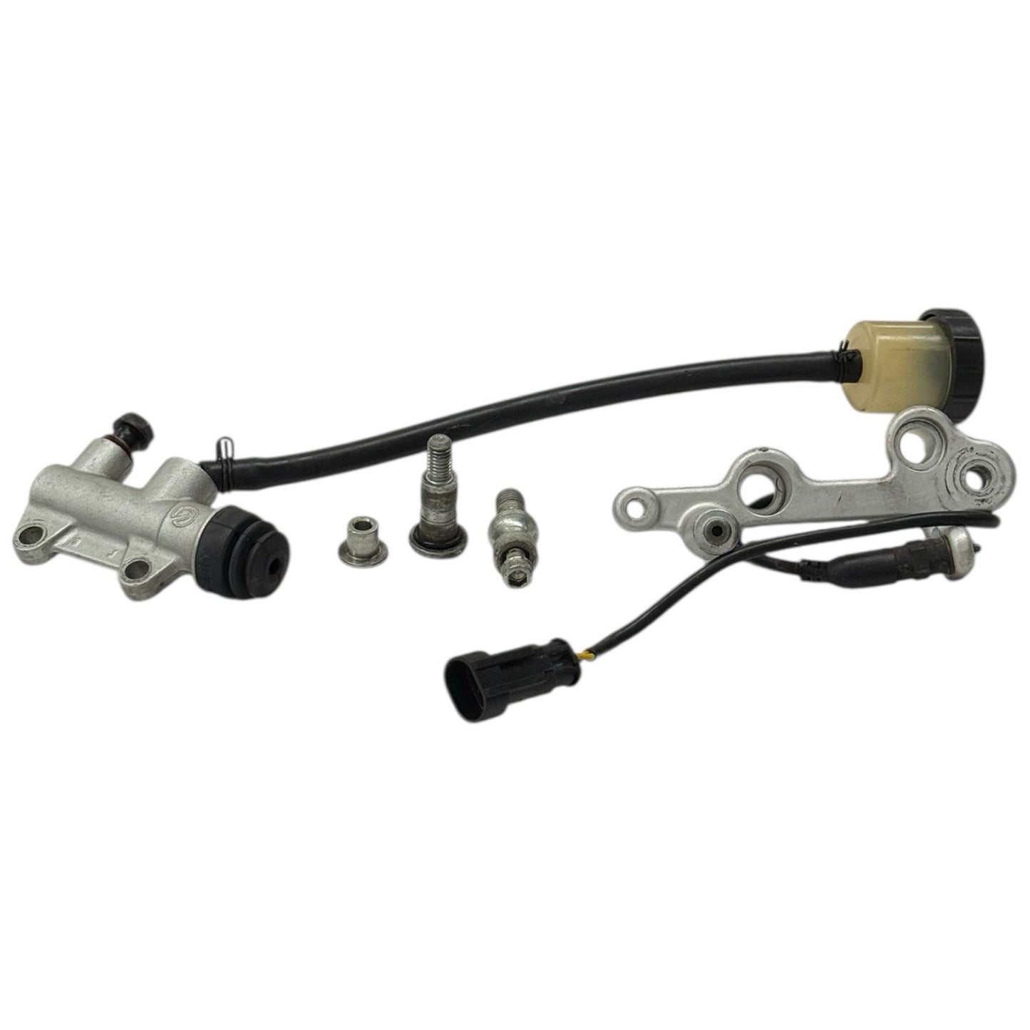 2008 - 2013 DUCATI 848 REAR BRAKE MASTER CYLINDER BRACKET MOUNT RESERVOIR OEM