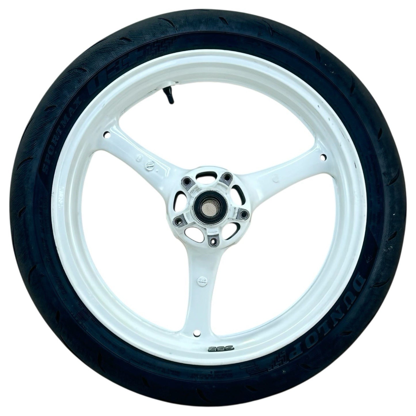 2016 - 2020 KAWASAKI NINJA ZX10R FRONT WHEEL RIM TIRE RUBBER WHITE STOCK OEM