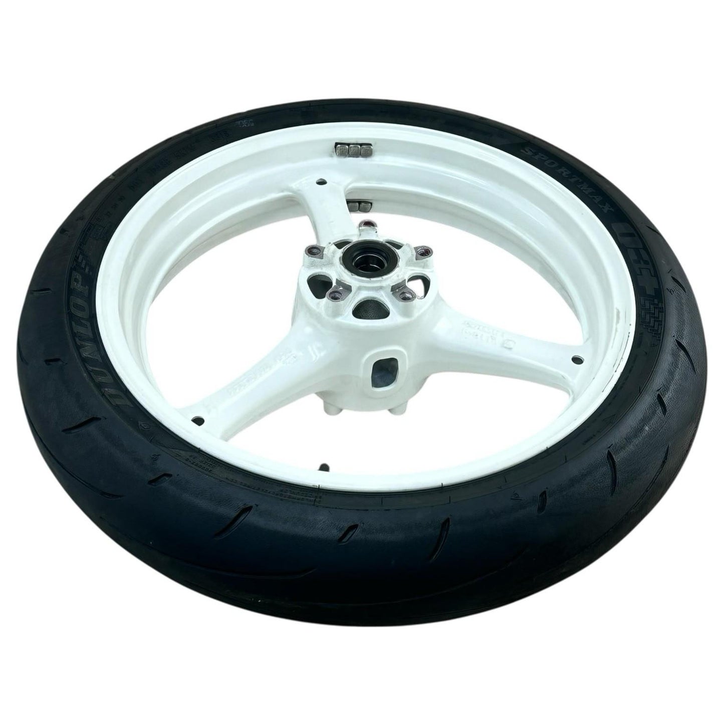 2016 - 2020 KAWASAKI NINJA ZX10R FRONT WHEEL RIM TIRE RUBBER WHITE STOCK OEM