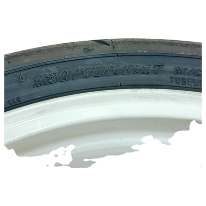 2016 - 2020 KAWASAKI NINJA ZX10R FRONT WHEEL RIM TIRE RUBBER WHITE STOCK OEM