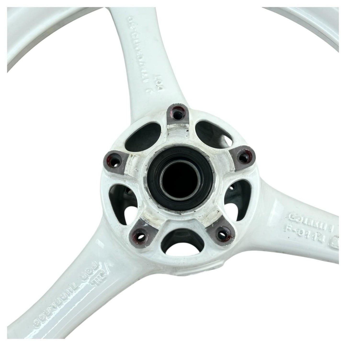 2016 - 2020 KAWASAKI NINJA ZX10R FRONT WHEEL RIM TIRE RUBBER WHITE STOCK OEM