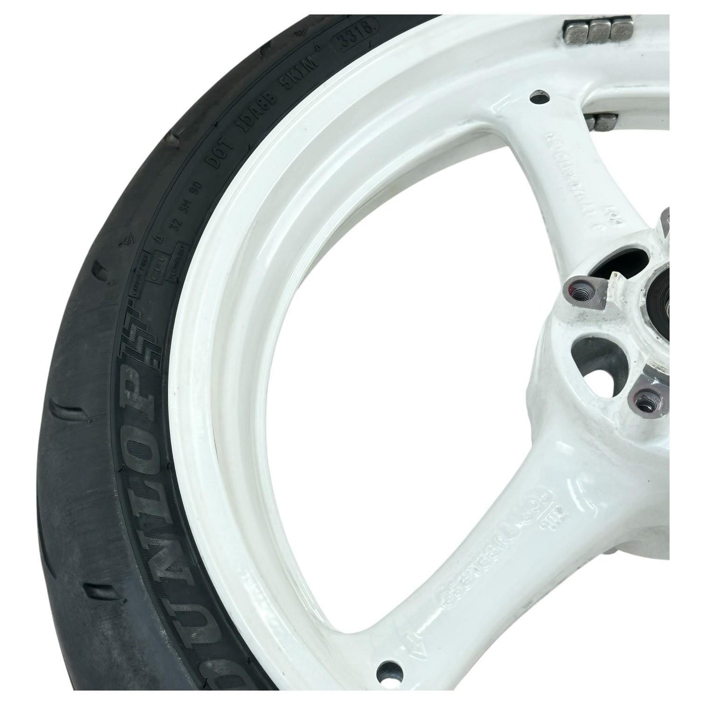 2016 - 2020 KAWASAKI NINJA ZX10R FRONT WHEEL RIM TIRE RUBBER WHITE STOCK OEM