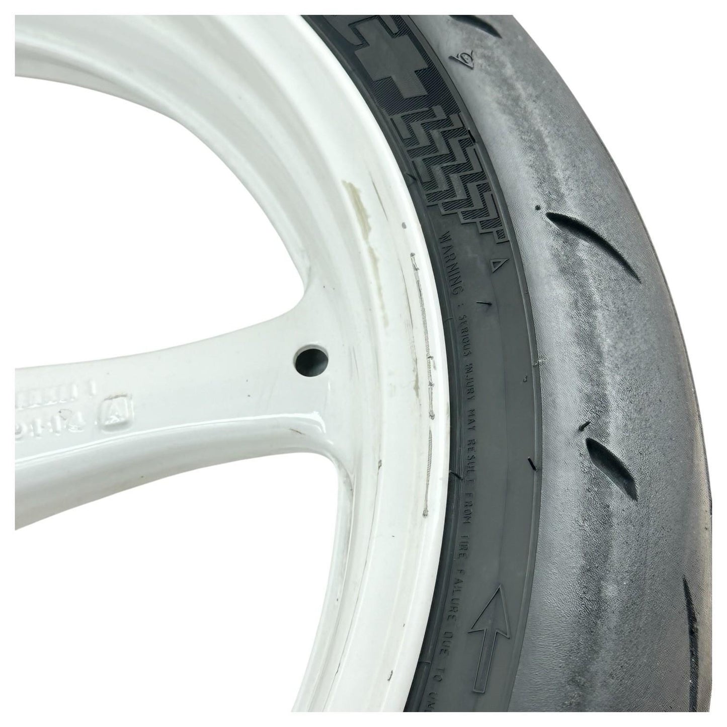 2016 - 2020 KAWASAKI NINJA ZX10R FRONT WHEEL RIM TIRE RUBBER WHITE STOCK OEM