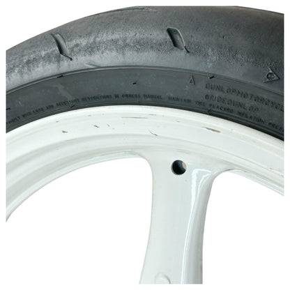 2016 - 2020 KAWASAKI NINJA ZX10R FRONT WHEEL RIM TIRE RUBBER WHITE STOCK OEM