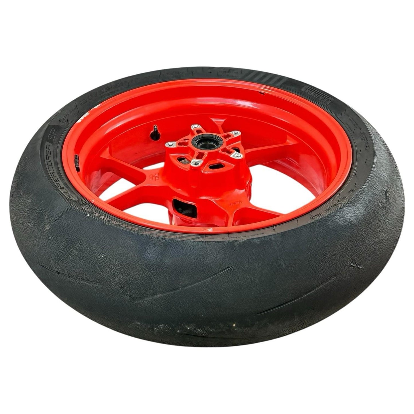 2015 2016 APRILIA RSV4 RF REAR WHEEL BACK RIM TIRE RUBBER RED STOCK *SCUFFED*