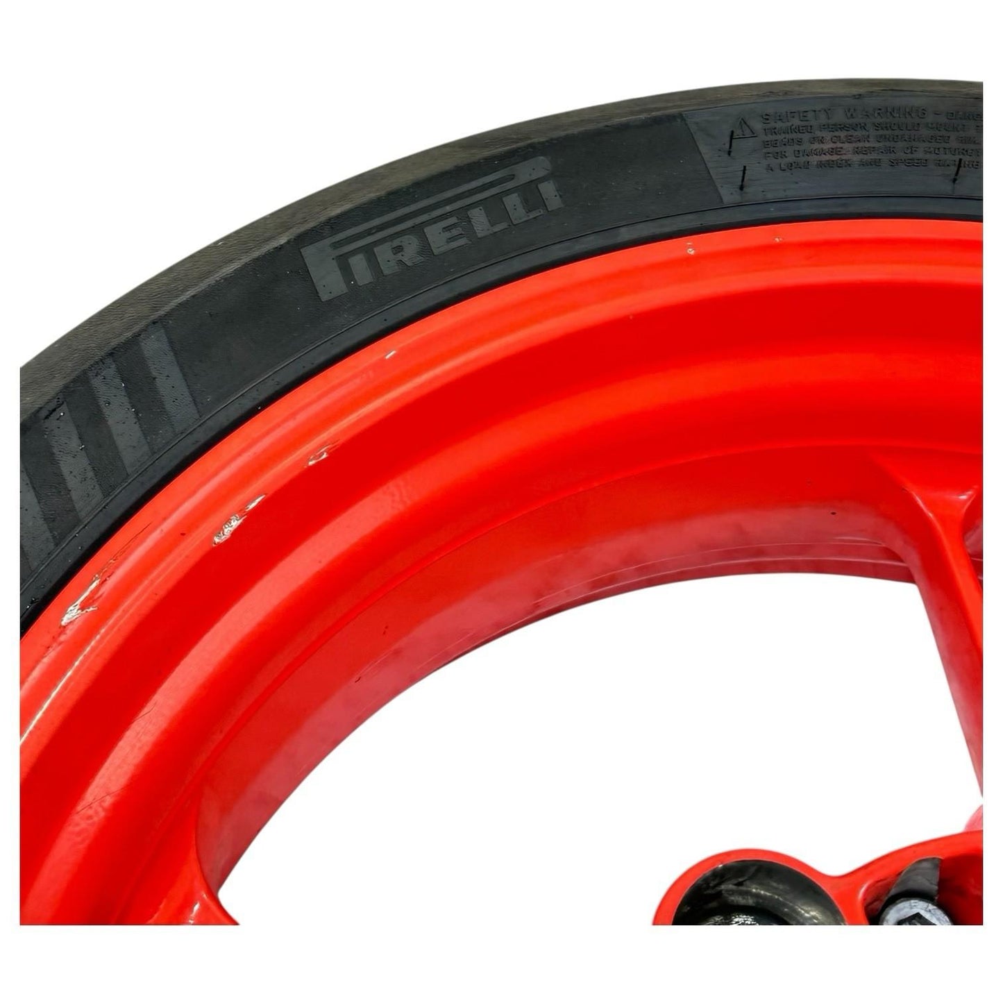 2015 2016 APRILIA RSV4 RF REAR WHEEL BACK RIM TIRE RUBBER RED STOCK *SCUFFED*