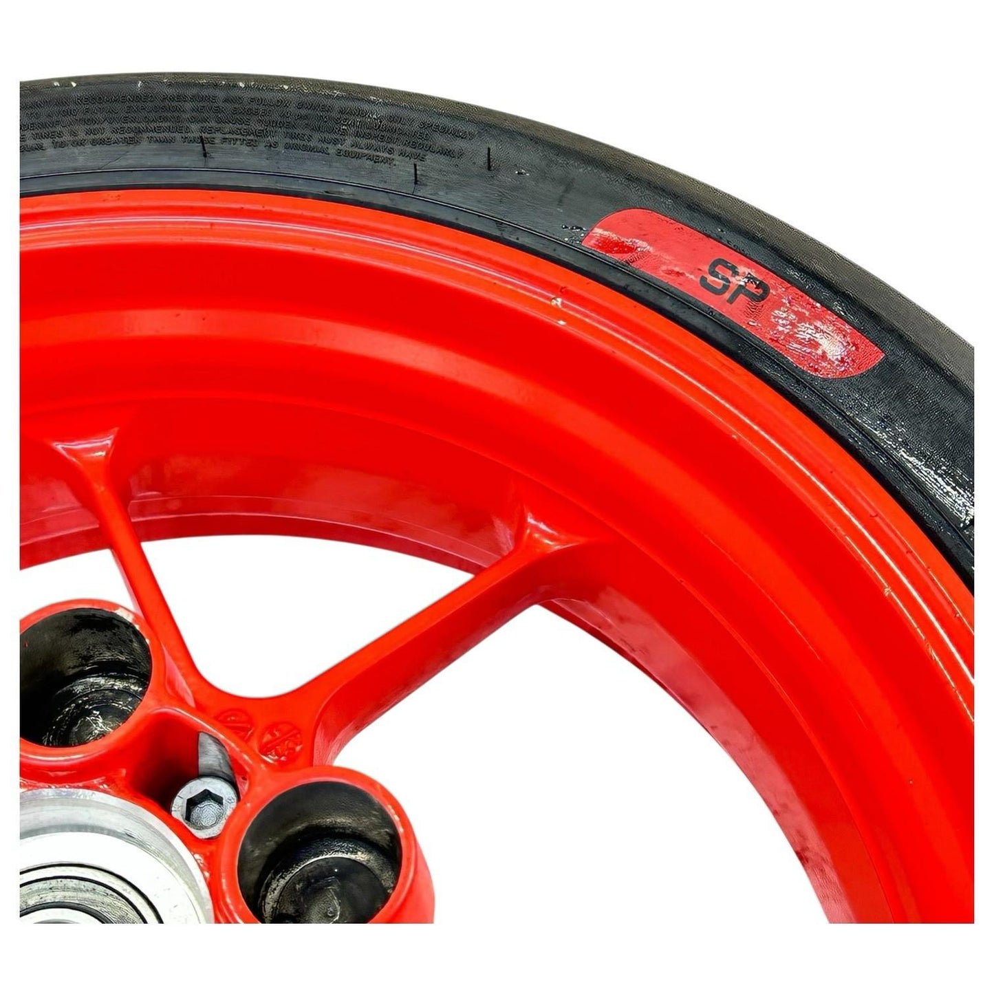 2015 2016 APRILIA RSV4 RF REAR WHEEL BACK RIM TIRE RUBBER RED STOCK *SCUFFED*