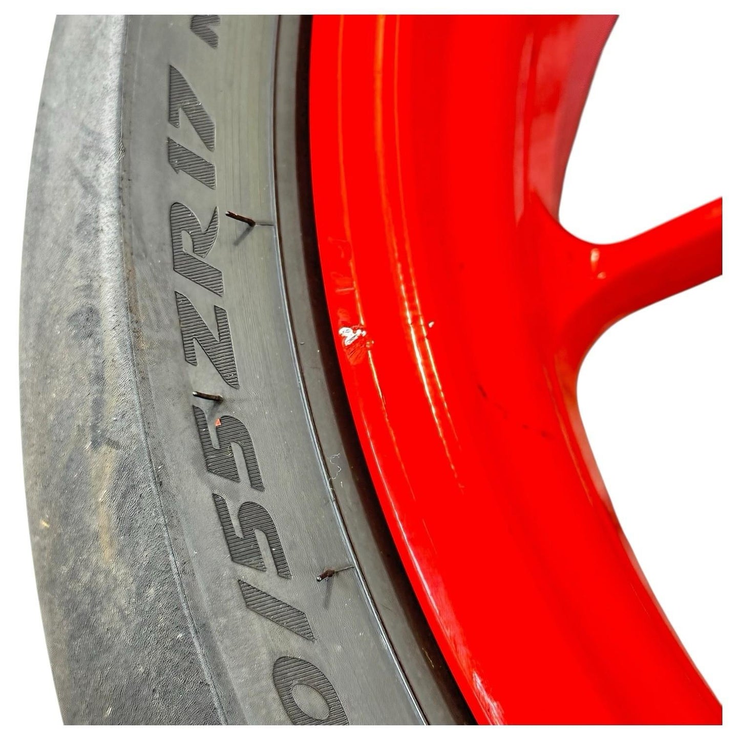 2015 2016 APRILIA RSV4 RF REAR WHEEL BACK RIM TIRE RUBBER RED STOCK *SCUFFED*