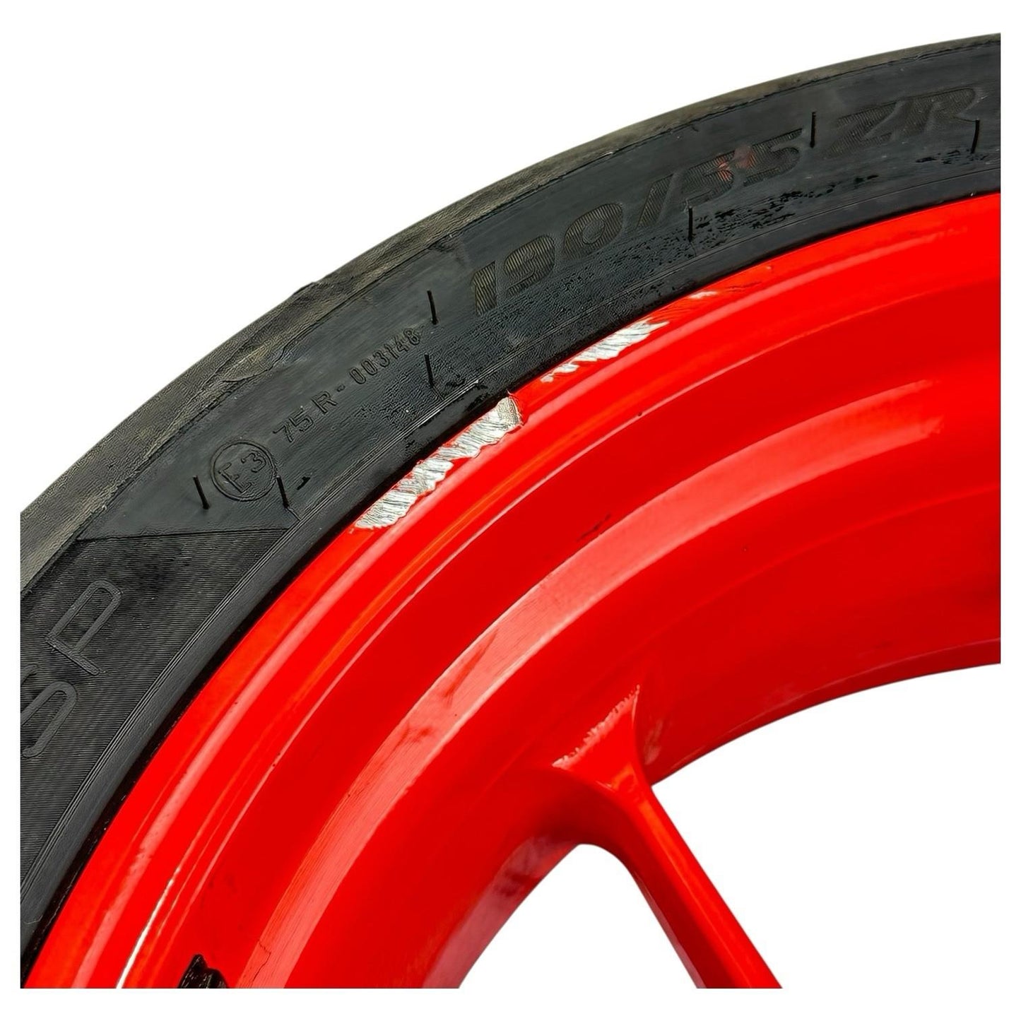 2015 2016 APRILIA RSV4 RF REAR WHEEL BACK RIM TIRE RUBBER RED STOCK *SCUFFED*