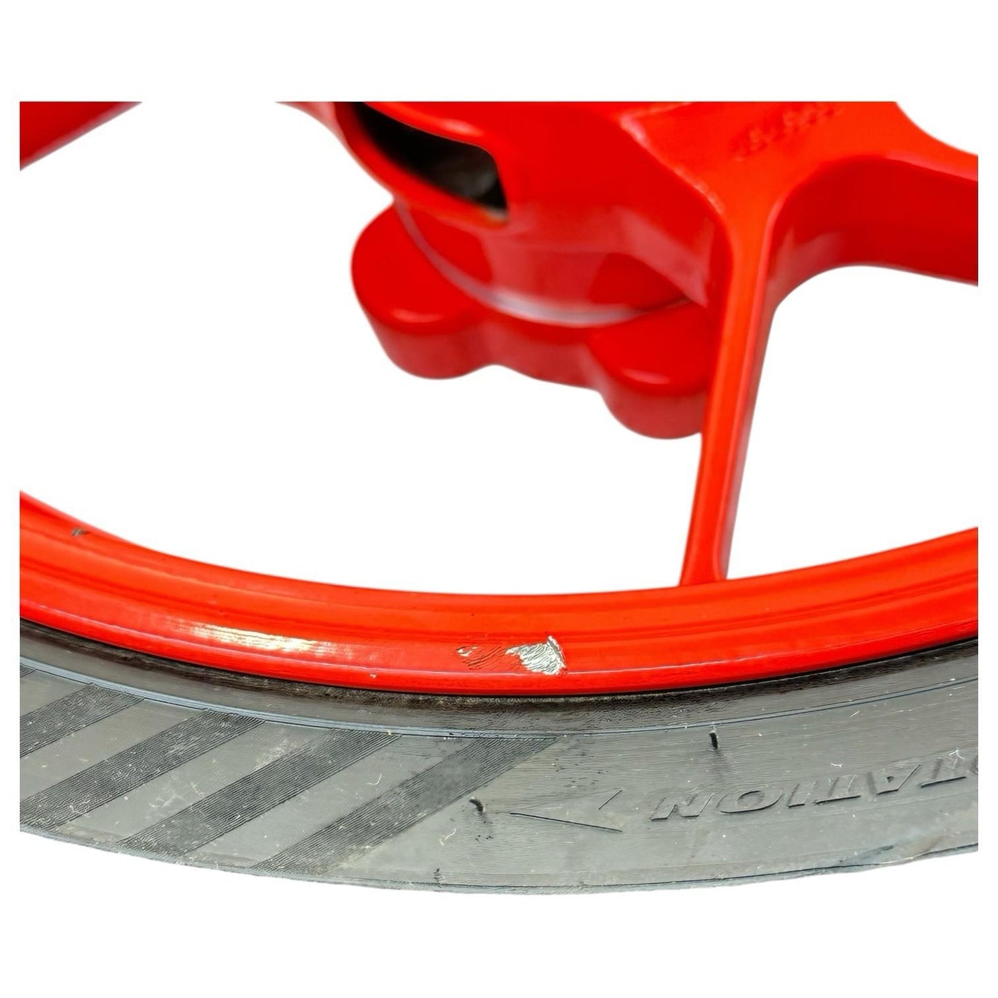 2015 2016 APRILIA RSV4 RF REAR WHEEL BACK RIM TIRE RUBBER RED STOCK *SCUFFED*