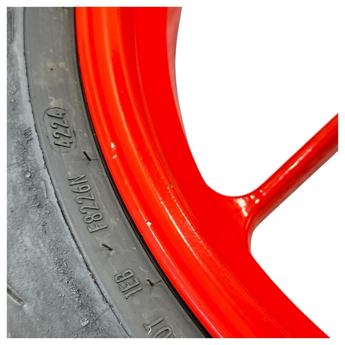 2015 2016 APRILIA RSV4 RF FRONT WHEEL RIM TIRE RUBBER RED STOCK OEM *BENT*