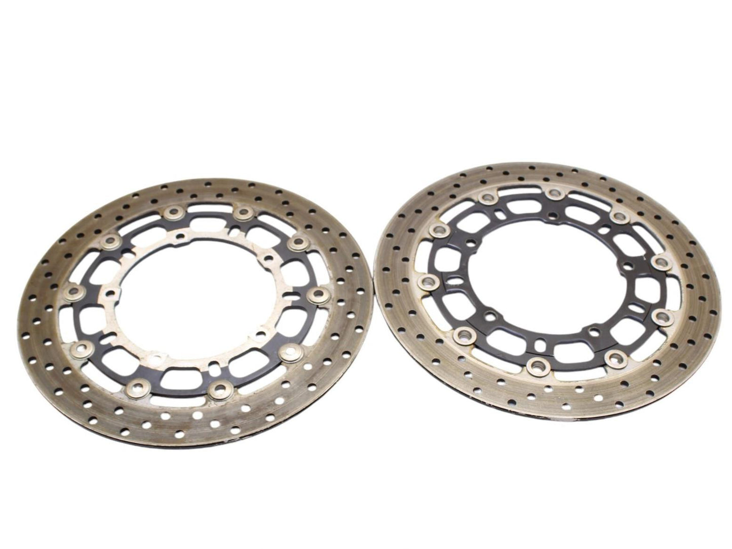 2006 2007 YAMAHA YZF R6 FRONT ROTORS BRAKE DISCS SILVER OEM LEFT RIGHT STRAIGHT