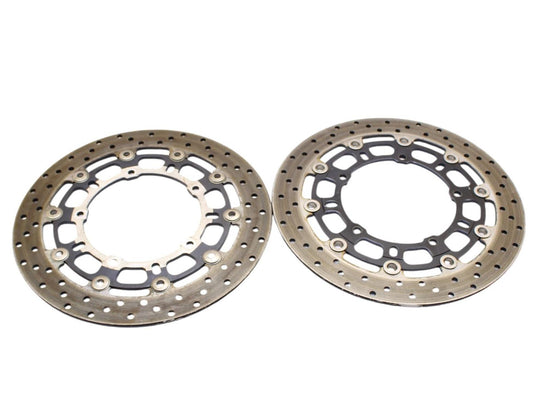 2006 2007 YAMAHA YZF R6 FRONT ROTORS BRAKE DISCS SILVER OEM LEFT RIGHT STRAIGHT