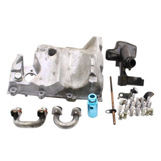 2008 - 2016 YAMAHA YZF R6 OIL PAN LOWER BOTTOM COVER ENGINE SILVER LINES HOSES