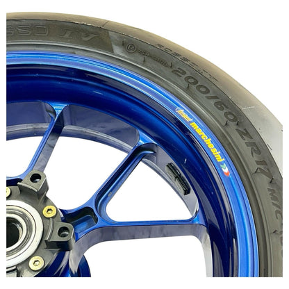 2005 2006 SUZUKI GSXR 1000 REAR WHEEL RIM BACK TIRE RUBBER BLUE MARCHESINI