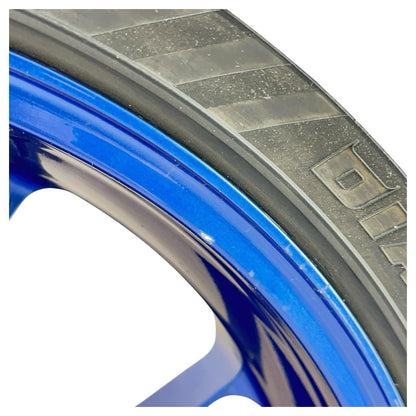 2005 2006 SUZUKI GSXR 1000 REAR WHEEL RIM BACK TIRE RUBBER BLUE MARCHESINI
