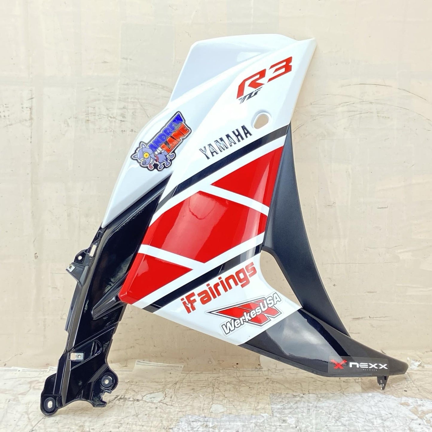 2015 - 2021 YAMAHA YZF R3 SIDE FAIRINGS COWLS PLASTICS TRIM PANELS MIDDLE SET