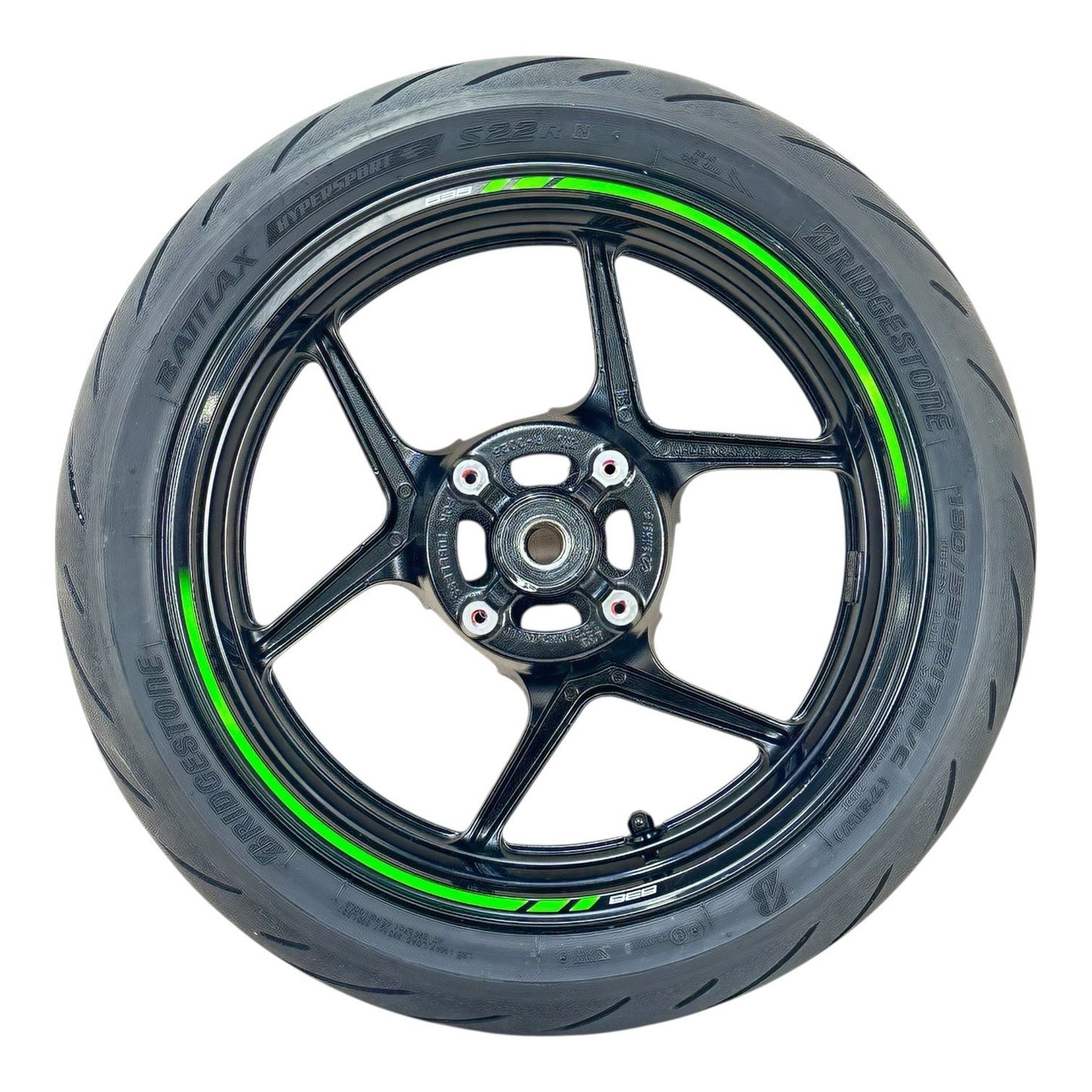 2019 - 2023 KAWASAKI NINJA ZX6R REAR WHEEL RIM BACK TIRE RUBBER BLACK STOCK OEM