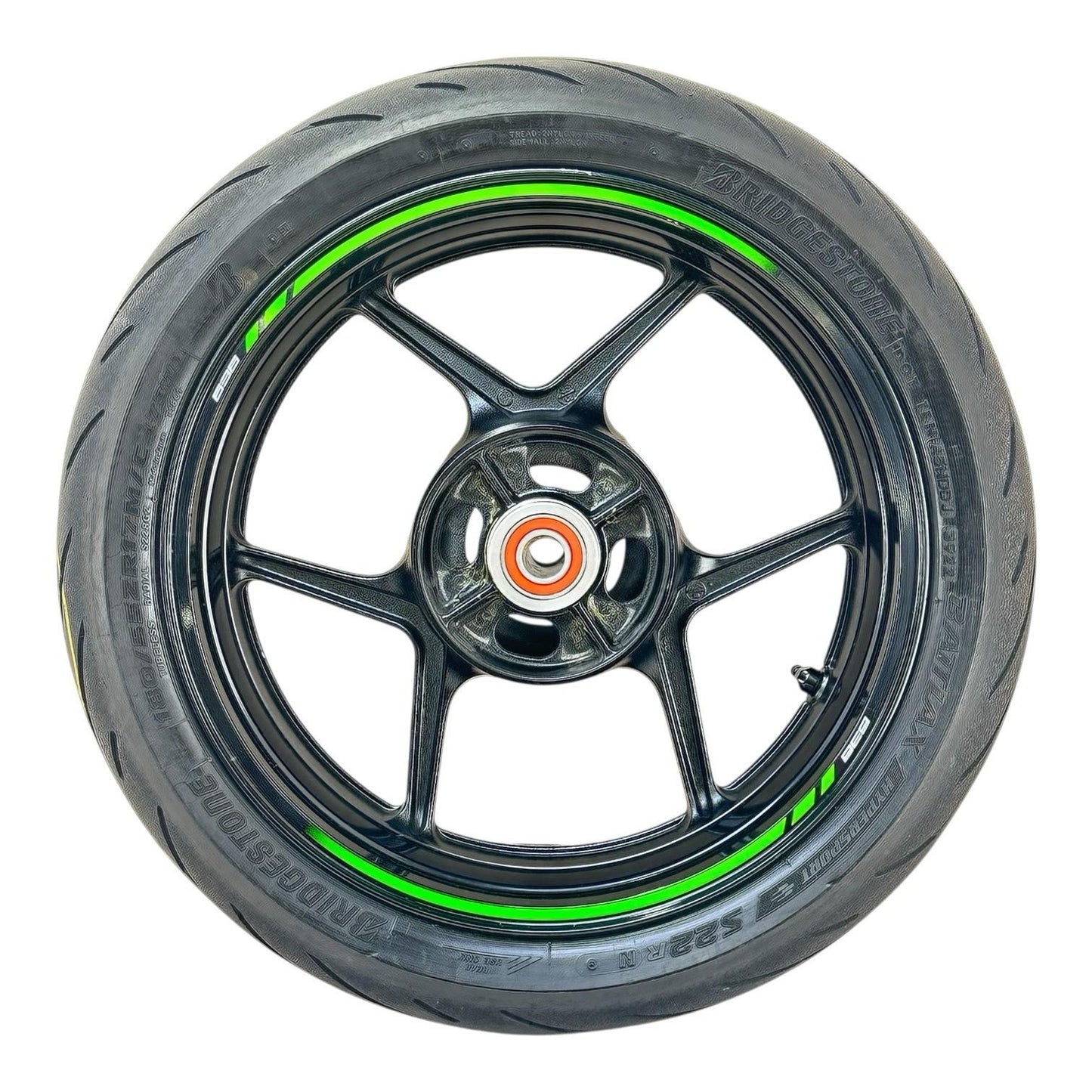2019 - 2023 KAWASAKI NINJA ZX6R REAR WHEEL RIM BACK TIRE RUBBER BLACK STOCK OEM