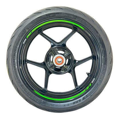 2019 - 2023 KAWASAKI NINJA ZX6R REAR WHEEL RIM BACK TIRE RUBBER BLACK STOCK OEM