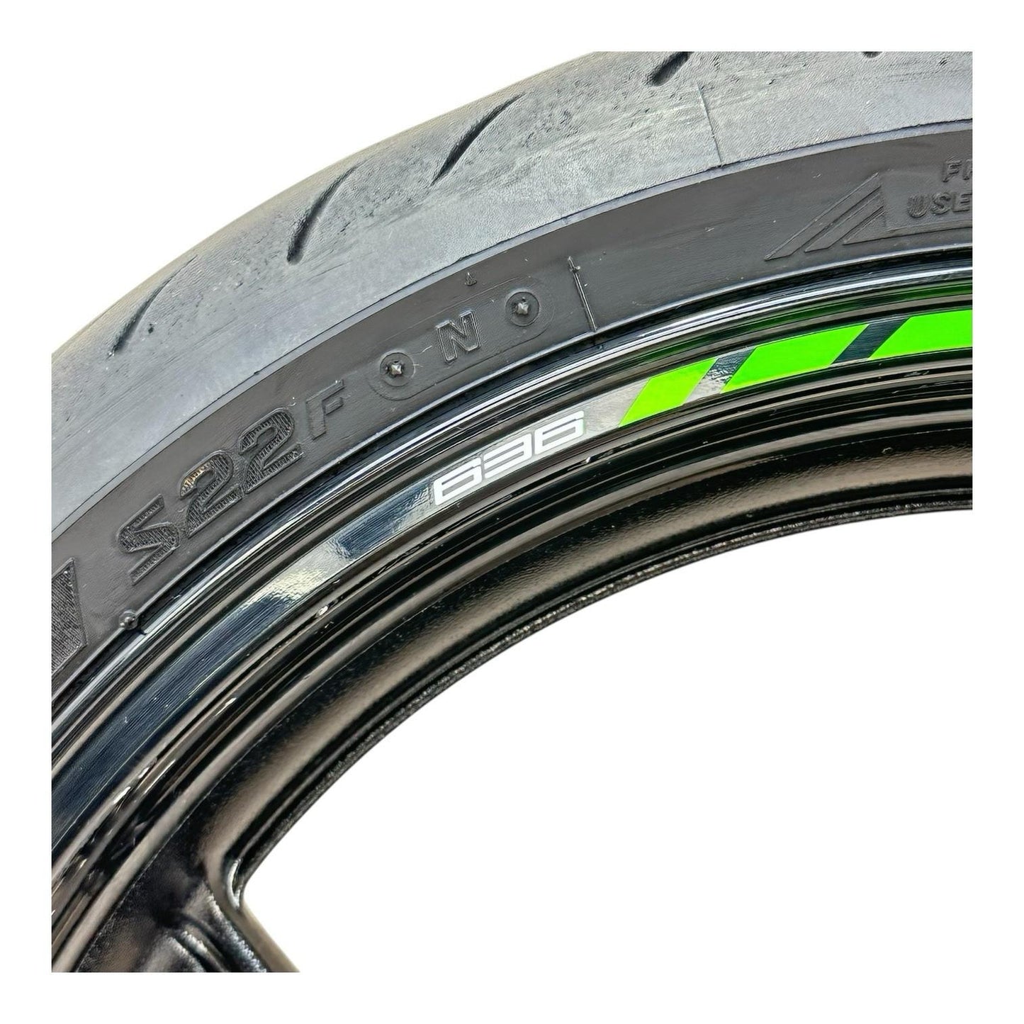2019 - 2023 KAWASAKI NINJA ZX6R FRONT WHEEL RIM TIRE RUBBER BLACK STOCK OEM