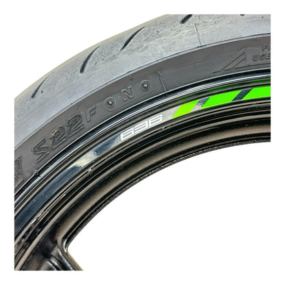2019 - 2023 KAWASAKI NINJA ZX6R FRONT WHEEL RIM TIRE RUBBER BLACK STOCK OEM