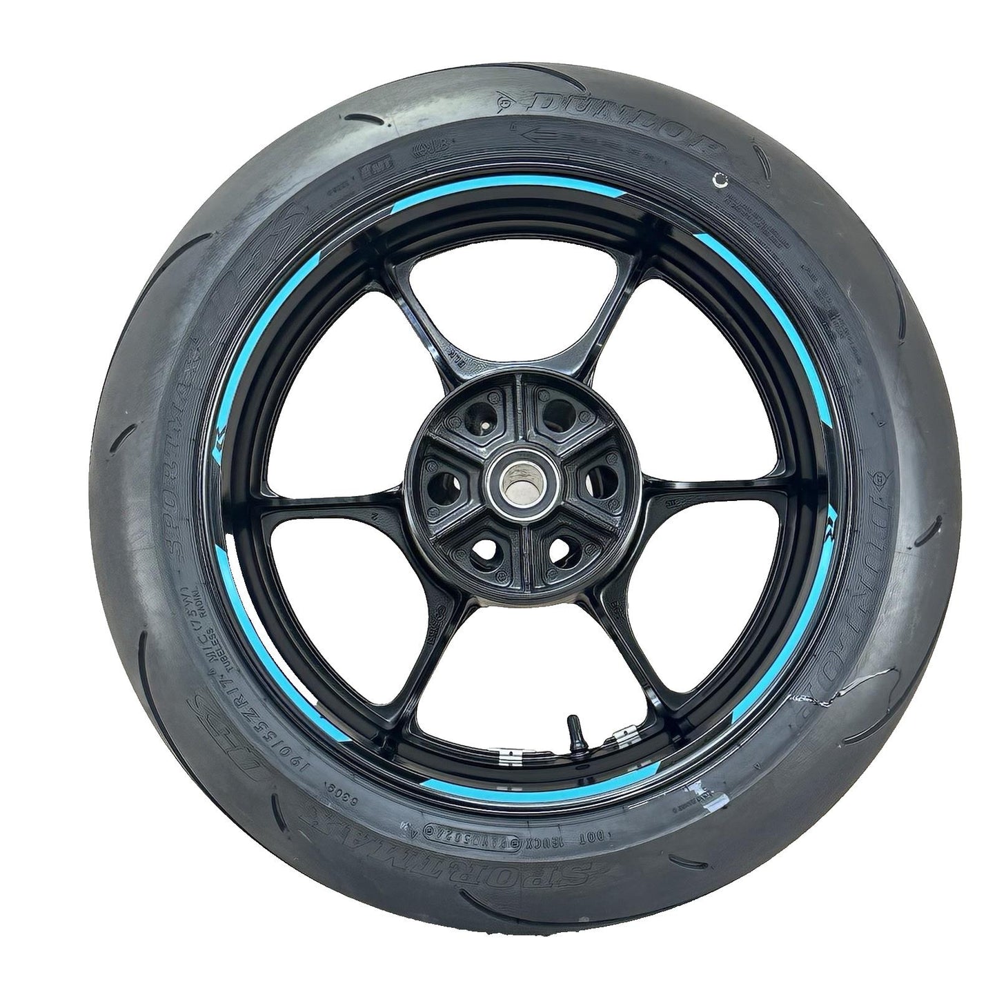 2017 - 2025 SUZUKI GSXR 1000 REAR WHEEL BACK RIM TIRE RUBBER BLACK STOCK OEM