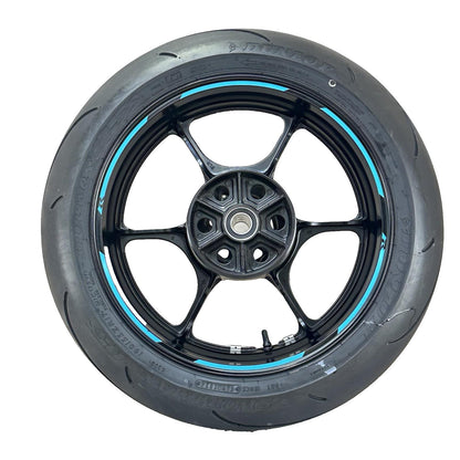 2017 - 2025 SUZUKI GSXR 1000 REAR WHEEL BACK RIM TIRE RUBBER BLACK STOCK OEM