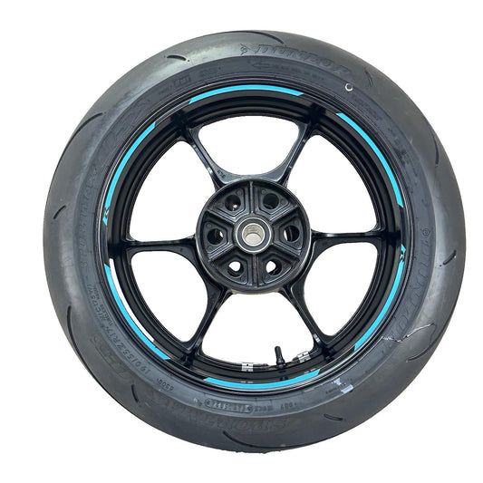 2017 - 2025 SUZUKI GSXR 1000 REAR WHEEL BACK RIM TIRE RUBBER BLACK STOCK OEM