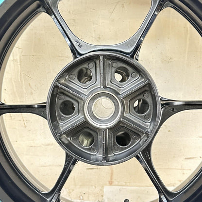 2017 - 2025 SUZUKI GSXR 1000 REAR WHEEL BACK RIM TIRE RUBBER BLACK STOCK OEM