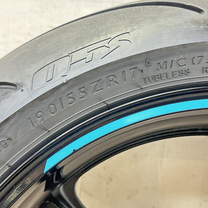 2017 - 2025 SUZUKI GSXR 1000 REAR WHEEL BACK RIM TIRE RUBBER BLACK STOCK OEM