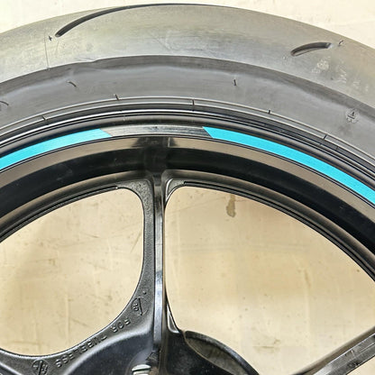 2017 - 2025 SUZUKI GSXR 1000 REAR WHEEL BACK RIM TIRE RUBBER BLACK STOCK OEM
