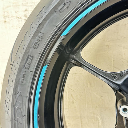 2017 - 2025 SUZUKI GSXR 1000 REAR WHEEL BACK RIM TIRE RUBBER BLACK STOCK OEM