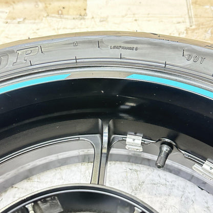 2017 - 2025 SUZUKI GSXR 1000 REAR WHEEL BACK RIM TIRE RUBBER BLACK STOCK OEM