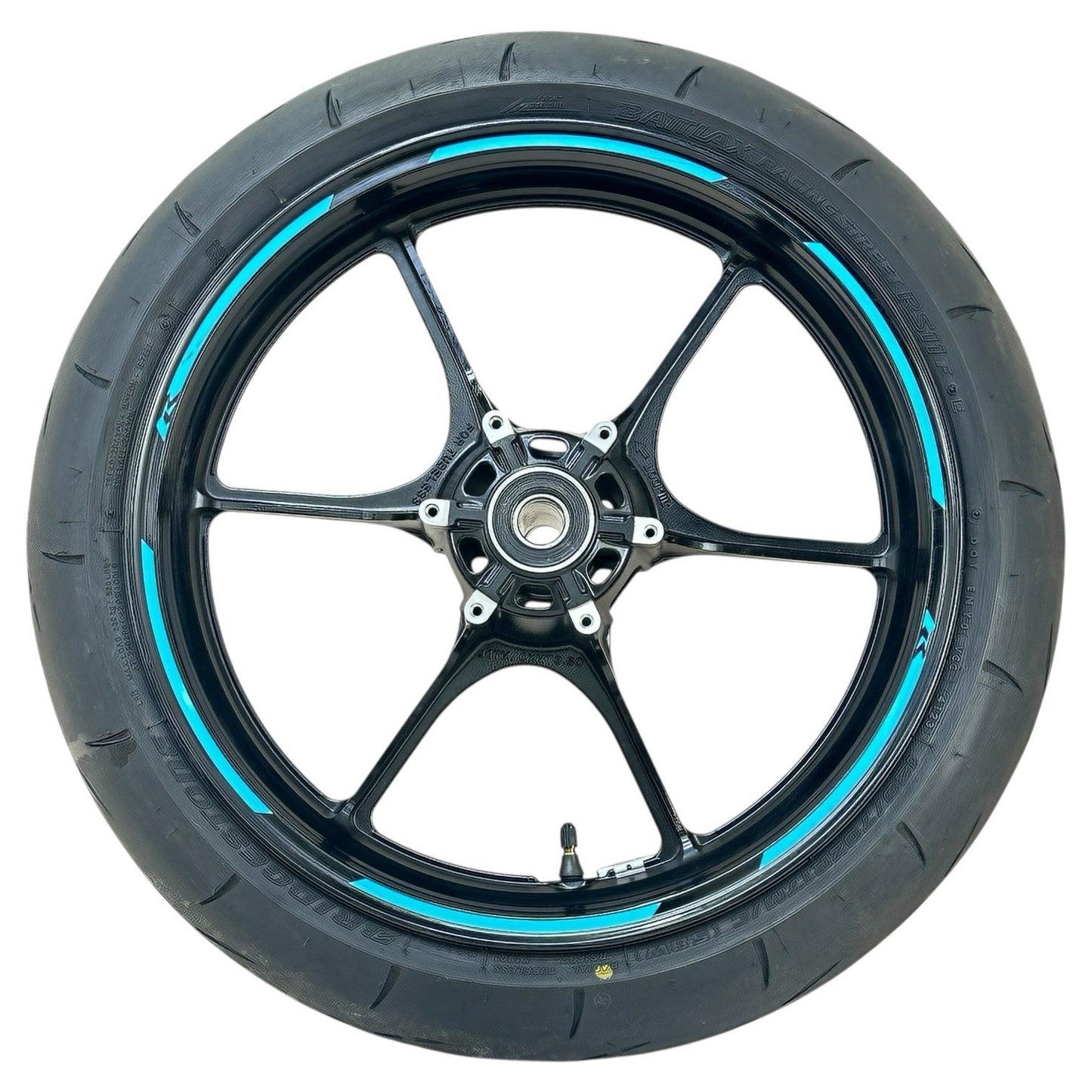 2017 - 2025 SUZUKI GSXR 1000 FRONT WHEEL RIM TIRE RUBBER BLACK STOCK OEM