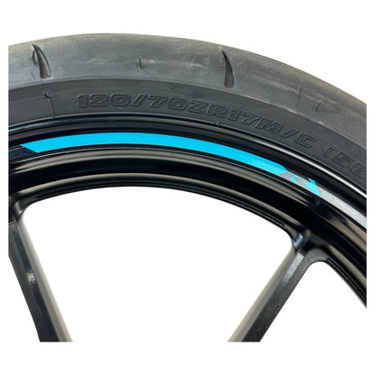 2017 - 2025 SUZUKI GSXR 1000 FRONT WHEEL RIM TIRE RUBBER BLACK STOCK OEM