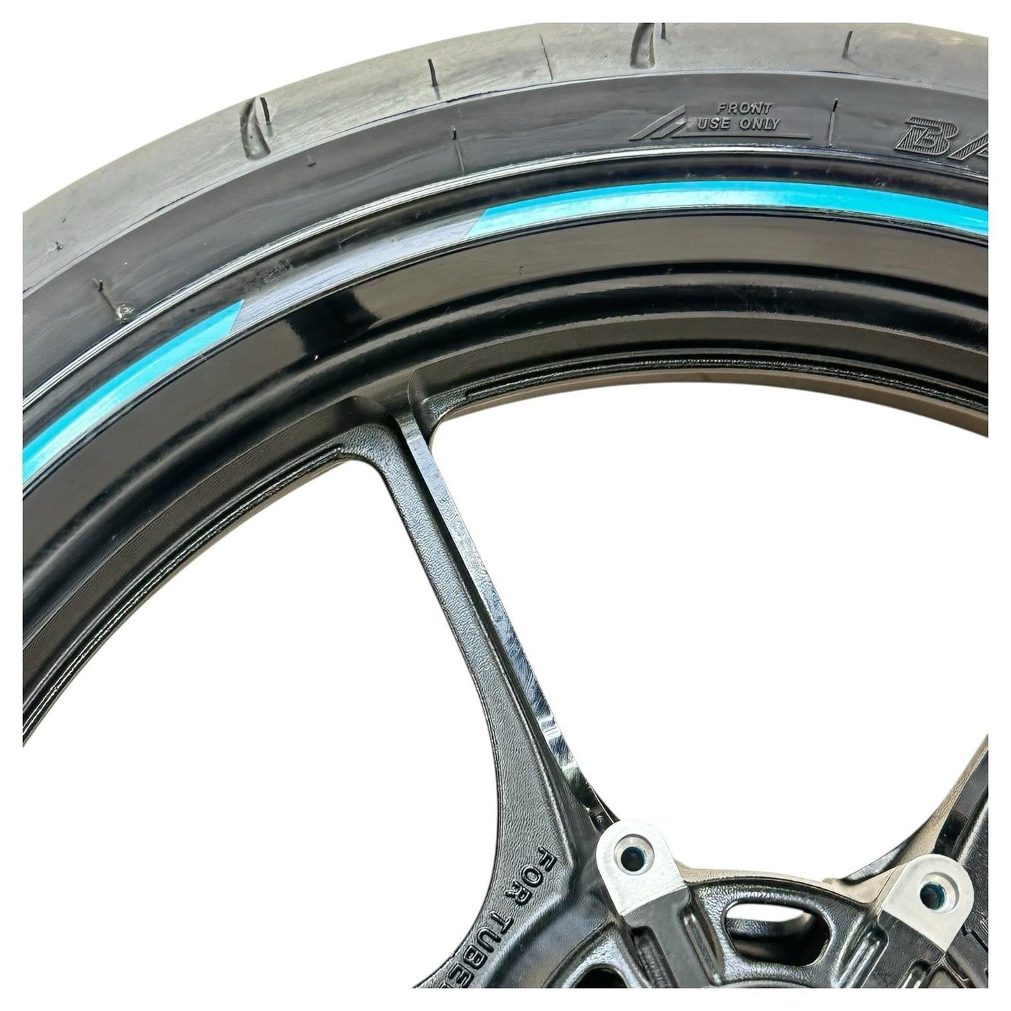 2017 - 2025 SUZUKI GSXR 1000 FRONT WHEEL RIM TIRE RUBBER BLACK STOCK OEM